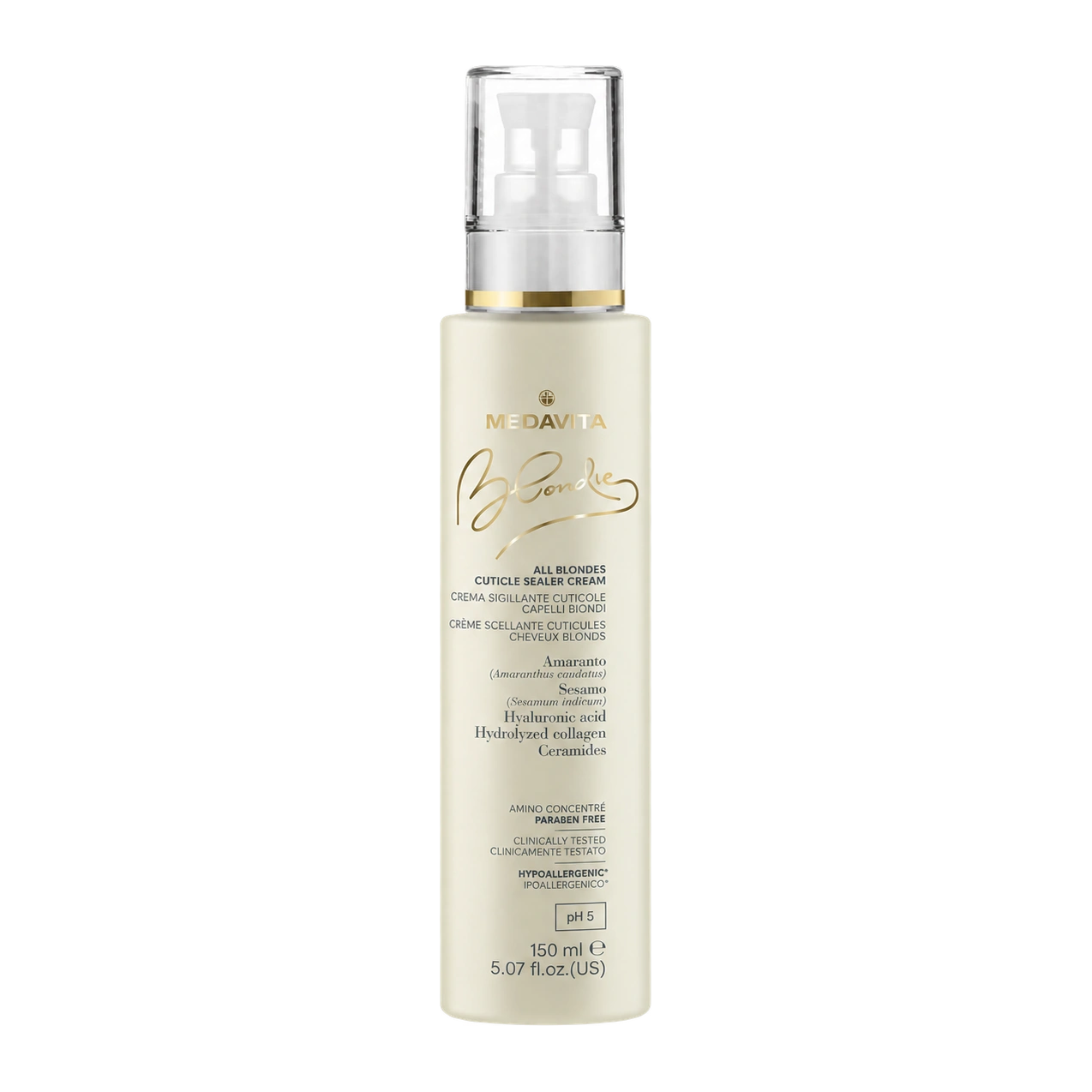 Крем для герметизації та ущільнення кутикули волосся / Medavita Blondie All Blondes Cuticle Sealer Cream