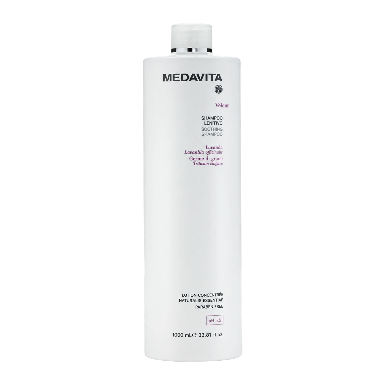 Заспокійливий шампунь для чутливої шкіри голови / Medavita Velour Shampoo Lenitivo